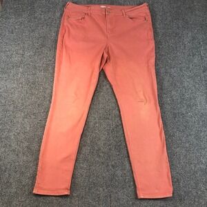 Old Navy Rockstar Super Skinny Jeans Womens Size 16 Coral Pink Denim Pants